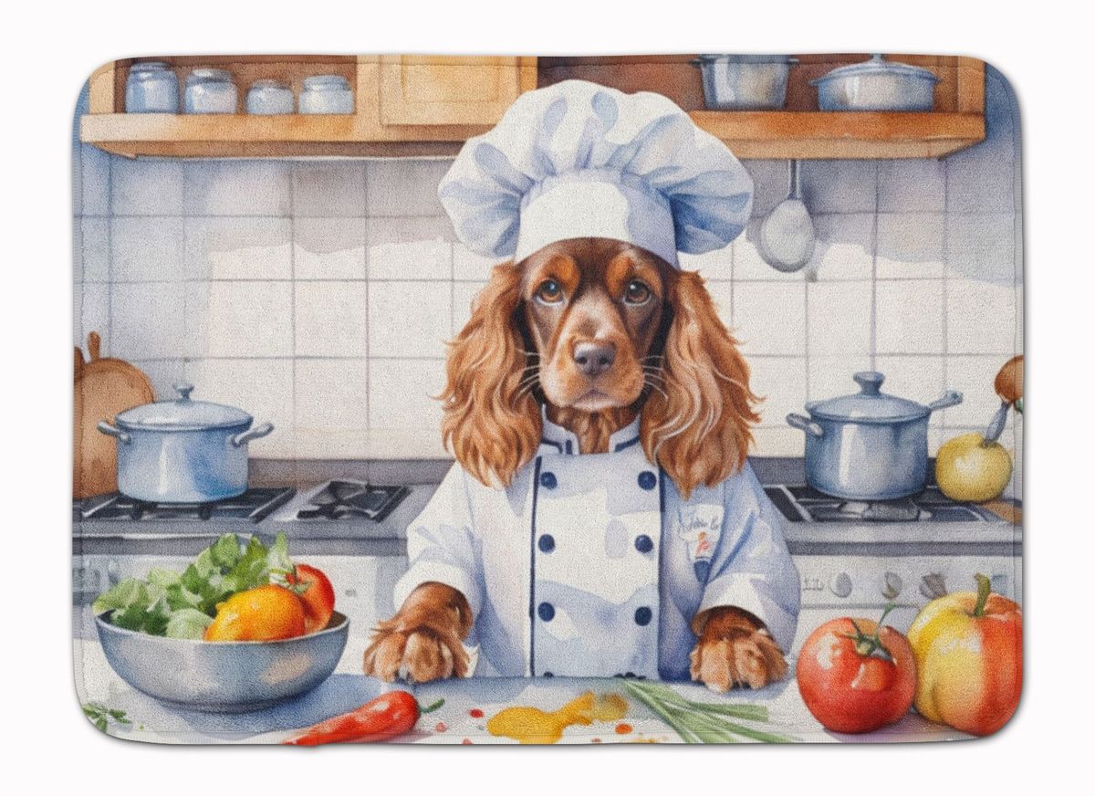 English Cocker Spaniel The Chef Memory Foam Kitchen Mat Machine Washable Anti-Fatigue Mat Cushion Comfort Bath Mat Or Kitchen Rug_maomaolike.com