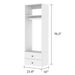 70.2"H Livelylodge Wooden Modular Closet Organizer:Modern Open Wardrobe Closet System With 2 Drawers For Bedroom&Coatroom White Finish_maomaolike.com