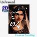 Portrait Of Woman With Urdu Text Painting Poster, Moody Artistic Brushstroke Style Poster, Unique Cultural Aesthetic Decor For Living Room, Study_maomaolike.com