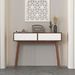 Entryway Table With 2 Carved Panel Drawers, Console Table With Storage Space And Wood Legs,Sofa Table Behind Couch For Hallway, Living Room_maomaolike.com