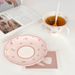 Cute Coffee Cup And Saucer Set, High-value Afternoon Tea Girl Pink Ceramic Mug, Hand-painted Ins Style_maomaolike.com