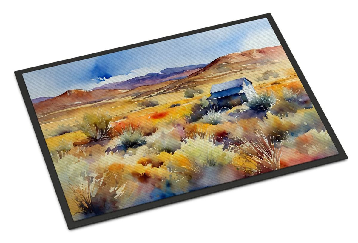 Nevada Sagebrush In Watercolor Doormat Front Door Mat Indoor Outdoor Rugs For Entryway, Non Slip Washable Low Pile, 24H X 36W_maomaolike.com