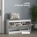 Narrow Storage Bench, Upholstered Entry Way Bench, Shoe Rack Bench With 2 Flip Drawers, 2 Vents For 8 Pairs Of Shoes_maomaolike.com