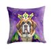 Saint Bernard King Of Mardi Gras Throw Pillow Machine Washable, Indoor Outdoor Decorative Pillow For Couch, Bed Or Patio, 18Hx18W_maomaolike.com