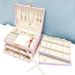 Large Capacity Storage Necklace Gold Light Luxury Ring Multi-Layer Household Jewelry Box_maomaolike.com