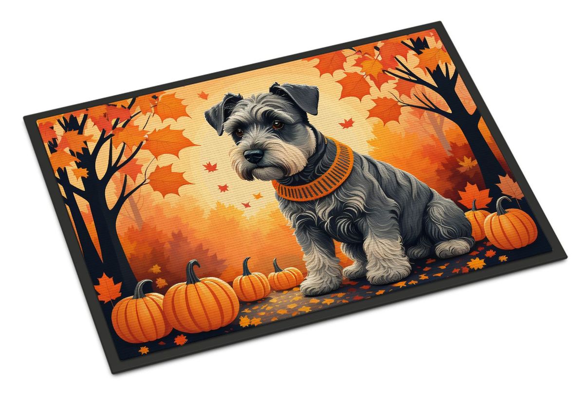 Schnauzer Fall Doormat Front Door Mat Indoor Outdoor Rugs For Entryway, Non Slip Washable Low Pile, 24H X 36W_maomaolike.com