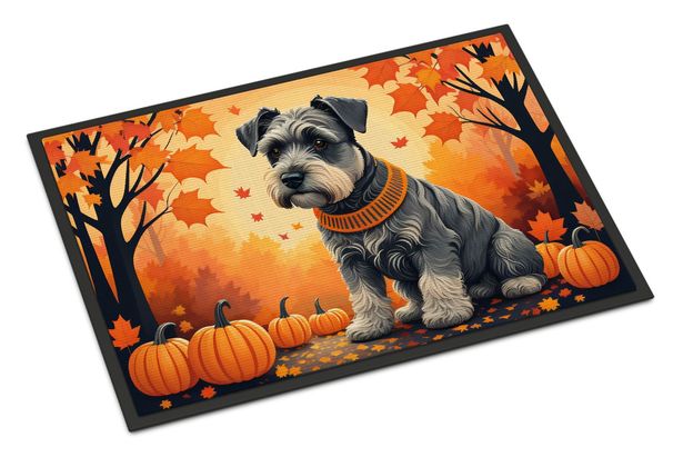 Schnauzer Fall Doormat Front Door Mat Indoor Outdoor Rugs For Entryway, Non Slip Washable Low Pile, 24H X 36W_maomaolike.com