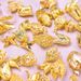 5PCS Gold Color Flower Trays Made Copper Material Are Stylish DIY Handmade Pendants Used In The Making Of Necklaces_maomaolike.com