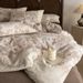 Nordic Vintage Boho Soft Romantic! Class A Yarn-dyed Cotton-linen French Four-piece Set With All-cotton Lace Duvet_maomaolike.com