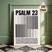 Psalm 23 Piano Key Themed Painting Poster, Minimalist Black & White Typographic Poster, Inspirational Religious Verse Design Ideal For Home, Music_maomaolike.com
