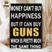 Sarcastic Money & Guns Quote Painting Poster, Bold Black & Gold Typographic Poster, Witty Humorous Wall Decor For Home Office, Man Cave_maomaolike.com