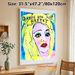 Stylized Portrait Painting Poster, Vibrant Bold Hand-painted Face Poster, Eye-catching Colorful Artistic Decor For Bedroom And Living Room Wall_maomaolike.com