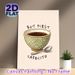Cafecito Coffee Themed Painting Poster, Warm-toned Cute Illustrated Poster, Cozy Polka-dot Coffee Bowl Design With Playful Text, Ideal For Kitchen And_maomaolike.com