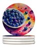 Colorful Blueberries Large Sandstone Coasters Pack Of 4 Absorbent Round Coasters Decor Gifts For Men Or Women, 4 In, Multicolor_maomaolike.com