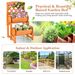 Wooden 2-Tier Raised Garden Bed With 2 Cylindrical Planter Boxes And Trellis_maomaolike.com