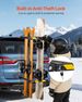 Folding Hitch Mounted Ski & Snowboard Rack, Fits 2-Inch Receiver, Carries Up To 6 Pairs Of Skis Or 4 Snowboards, Adjustable Hitch-Mounted Rack For Car With Key Lock, Security Strap, Tilt Access_maomaolike.com