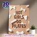 Pilates Motivational Quote Painting Poster, Warm-toned Cute Typographic Poster, Stylish Decor With White Bow Accents, Suitable For Home Gym, Workout_maomaolike.com