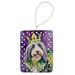 Bearded Collie King Of Mardi Gras Porcelain Ornament Christmas Tree Hanging Decorations For Home Christmas Holiday, Rectangle, Gift, Multicolor_maomaolike.com