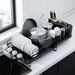 Kitsure Extendable Dish Drying Rack, 19.2"-26.7" L X 12.9" W, Black_maomaolike.com