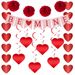 Festive & Party Supplies Valentine's Day Wedding Proposal Background Decoration Pull Flag Pull Flower Spiral Hanging Ornaments Set BE MINE Love Banner_maomaolike.com