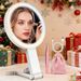 Holiday Gift Handheld LED Double-Sided Magnifying Beauty Salon Desktop Makeup Mirror_maomaolike.com