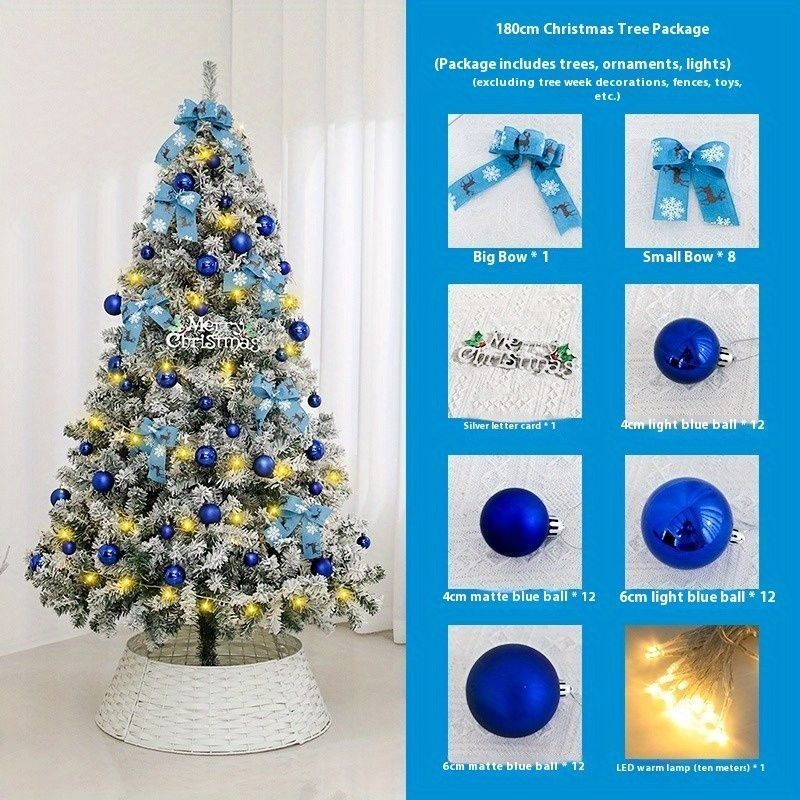 6FT Artificial Hinged Christmas Tree Snow Flocked Pine Tree With Solid Metal Stand Festival Xmas Tree For Indoor Outdoor_maomaolike.com