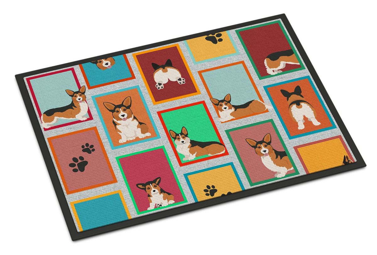 Lots Of Sable Pembroke Corgi Doormat Front Door Mat Indoor Outdoor Rugs For Entryway, Non Slip Washable Low Pile, 24H X 36W_maomaolike.com