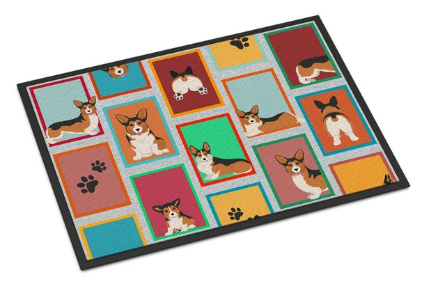 Lots Of Sable Pembroke Corgi Doormat Front Door Mat Indoor Outdoor Rugs For Entryway, Non Slip Washable Low Pile, 24H X 36W_maomaolike.com