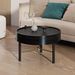 Modern Round Wood Rotating Tray Coffee Table With Storage & Metal Legs_maomaolike.com