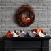 3Pcs Pumpkin Hanging Ornaments-Maple Leaf Plaid Fabric Wrapped Pumpkin Shaped Ornament,Orange White Pumpkin Ball For Party Home Decor_maomaolike.com