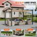 VEVOR 10'x13' Outdoor Retractable Pergola With Sun Shade Canopy Aluminum Beige_maomaolike.com