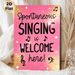 Singing Quote Music-themed Painting Poster, Sparkly Pink-toned With Musical Notes And Playful Lettering Poster, Cheerful Decor Ideal For Music Room_maomaolike.com