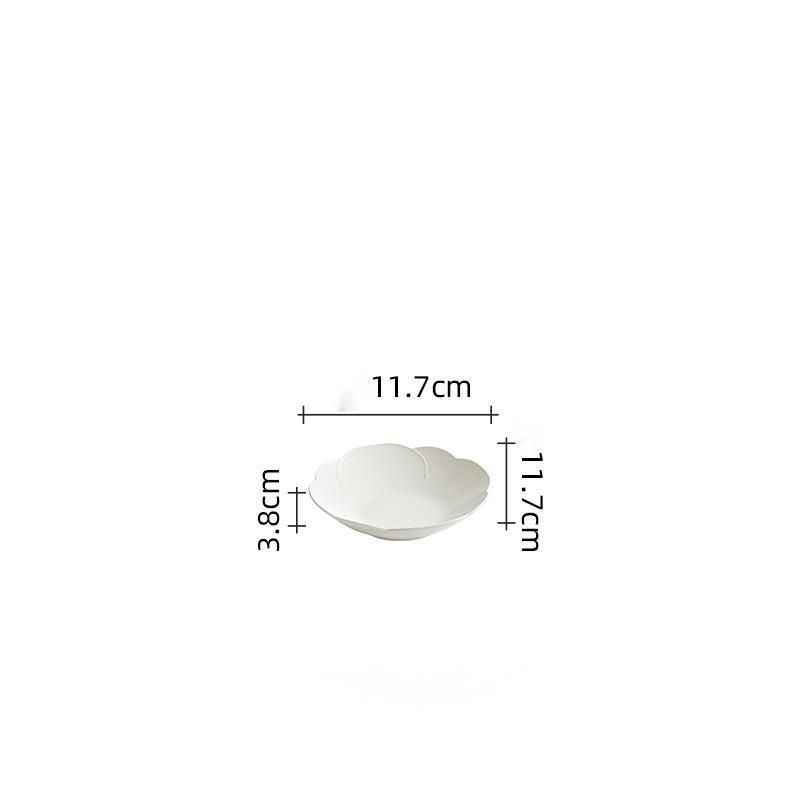 Petal Plate Household 2025 New High-end Club Hotel Restaurant Salad Ceramic Japanese-style Soup Noodle Bowl_maomaolike.com
