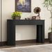 TREXM Entryway Table With Fluted Design Modern Console Table With Storage Oval Top And 2 Drawers For Entryway And Living Room Black_maomaolike.com