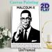 Malcolm-X Themed Painting Poster, Monochrome Bold Graphic Portrait Poster, Inspirational Civil Rights Leader Artwork For Home, Office And Study Areas_maomaolike.com