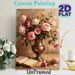 Rose Still Life Painting Poster, Vintage-style Oil Painting Of Pink & Burgundy Roses In Metallic Vase With Open Book Poster, Elegant Classic Floral_maomaolike.com