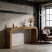 Farmhouse Wood Sofa Table,Narrow Side Table,Curved Design Coffee Table_maomaolike.com