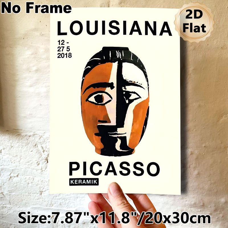 Picasso Abstract Cubist Face Painting Poster, Bold Color-blocked Art Exhibition Poster, Stylish Modern Art Decor Ideal For Living Room, Studio Wall_maomaolike.com