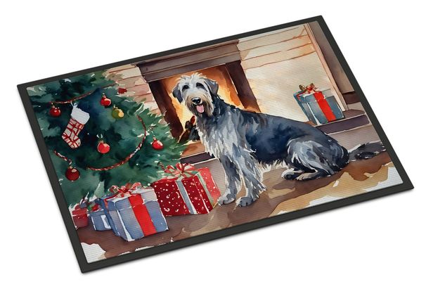 Irish Wolfhound Cozy Christmas Doormat Front Door Mat Indoor Outdoor Rugs For Entryway, Non Slip Washable Low Pile, 24H X 36W_maomaolike.com