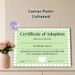 Adoption Certificate Painting Poster, Pastel-toned Cloud-bordered Certificate Poster, Heartfelt Keepsake For Commemorating Adoption, Suitable For Home_maomaolike.com