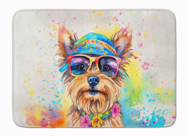 Yorkshire Terrier Hippie Dawg Memory Foam Kitchen Mat Machine Washable Anti-Fatigue Mat Cushion Comfort Bath Mat Or Kitchen Rug_maomaolike.com