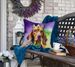 Redbone Coonhound King Of Mardi Gras Throw Pillow Machine Washable, Indoor Outdoor Decorative Pillow For Couch, Bed Or Patio, 18Hx18W_maomaolike.com