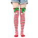 Unisex Christmas stockings Bow hairball over the knee stockings COS holiday party accessories Christmas stockings_maomaolike.com