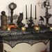 Halloween Decoration Black Lace Spiderweb Fireplace Mantle Scarf Cover Festive Party Supplies_maomaolike.com