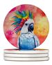 Hippie Animal Cockatoo Large Sandstone Coasters Pack Of 4 Absorbent Round Coasters Decor Gifts For Men Or Women, 4 In, Multicolor_maomaolike.com