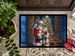 Bedlington Terrier And Santa Claus Doormat Front Door Mat Indoor Outdoor Rugs For Entryway, Non Slip Washable Low Pile, 24H X 36W_maomaolike.com
