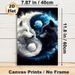 Yin-Yang Wolves Painting Poster, Mystical Surreal Cloud-Wrapped Poster, Striking Design With Glowing Blue-eyed Wolves, Suitable For Living Room And_maomaolike.com
