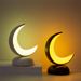 LED Wireless Touch Night Light Moon Shape USB Charging Stepless Dimming Table Lamp Living Room Bedroom Bedside Lamps Kid_maomaolike.com