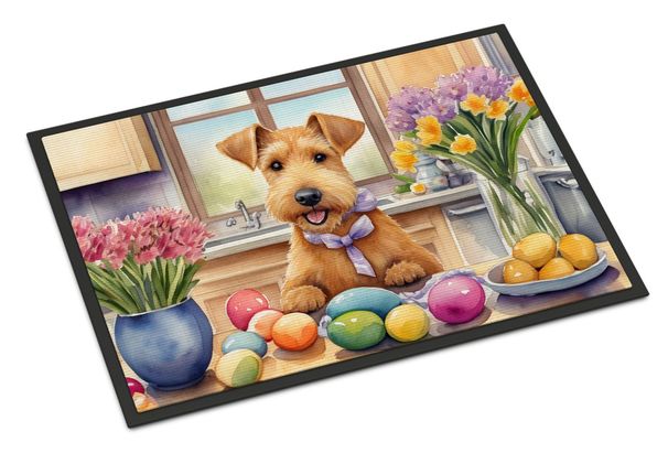 Decorating Easter Lakeland Terrier Doormat Front Door Mat Indoor Outdoor Rugs For Entryway, Non Slip Washable Low Pile, 24H X 36W_maomaolike.com