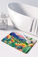Arizona Saguaro Cactus Blossom In Watercolor Memory Foam Kitchen Mat Machine Washable Anti-Fatigue Mat Cushion Comfort Bath Mat Or Kitchen Rug_maomaolike.com
